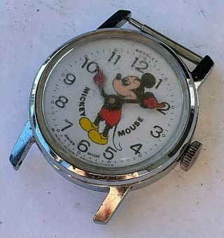 29mm Vintage Mickey Mouse Swiss Hand Winding Mens Watch,  Walt Disney Productions