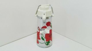 Whale Pump Pot Vintage Dispenser Air Pot Floral Design Hot Cold Thermos - C454