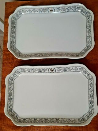 Vintage York Central Lines Platters By Buffalo China - Set Of Two