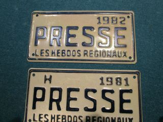 2 Rare Quebec Licence Plate