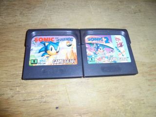 Vintage Sega Game Gear Sonic The Hedgehog & Sonic The Hedgehog 2 Video Games