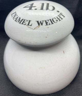 Antique Imperial 4 Lb Porcelain Scale Bell Weight With Lead Core