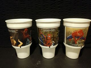 3 Vintage Burger King Spider - Man 2 Plastic Cups