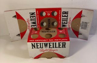 7 Vintage Neuweiler 6 Pack Bottle Cardboard Holder Box Man Cave Pub Allentown Pa