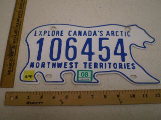 2008 08 Northwest Territories Nwt Canada Polar Bear Graphic License Plate 106454