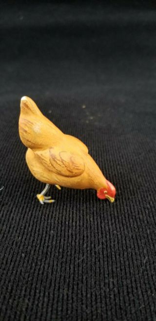 Vintage Miniature Toy Chicken Pecking Corn Made In Germany