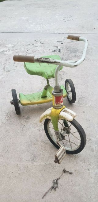 Vintage Amf Junior Tricycle Green & Yellow