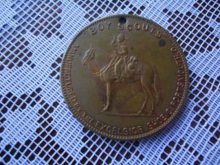 Vintage Excelsior Shoe Co.  Boy Scout Club Good Luck Coin Medallion