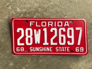 1968 Florida License Plate 1969 28w12697 Pasco County Ford Mustang Yom Dmv