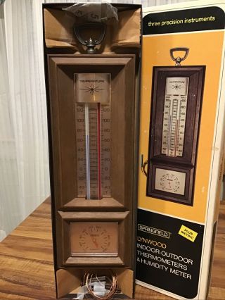 Vtg Springfield Indoor/outdoor/metric Thermometer & Humidity Meter