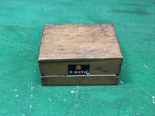 Vintage X - Acto Knife Kit Set In Wooden Dovetail Box Case