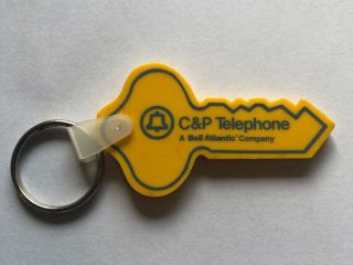 Vintage C & P Telephone A Bell Atlantic Company Keychain - Phone Key Ring 1980s