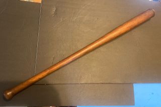 Antique Baseball Bat 34” Wood Bat W/mushroom Handle Flat Top