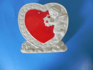 Vintage Lefton Cherub Valentine Heart Planter