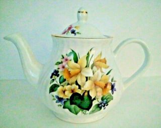 Teapot Vtg Arthur Wood & Son - Staffordshire England - 6410 Spring Floral