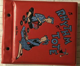 Rhythm Tote 45 Rpm Record Holder With Handles - Vintage - Red In