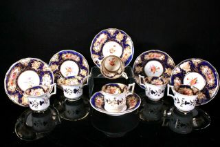 Antique Coffee Cup and Saucer Service Possibly Coalport Circa 1820 2