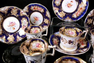 Antique Coffee Cup and Saucer Service Possibly Coalport Circa 1820 3