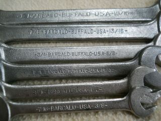 Vintage Barcalo Buffalo 6 Piece Open End Wrench Set / USA 2