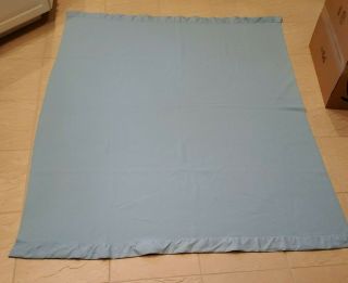 Vintage Fieldcrest Chateau Acrylic Blanket Satin Trim Usa 68 X 86 Ocean Blue