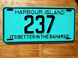 Harbour Harbor Island Bahamas License Plate Tag 1977,  The Only Year With Slogan