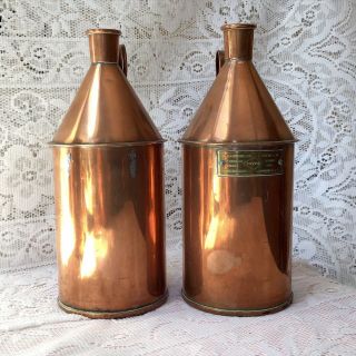 Antique Two Copper Bottles,  W & J George & F E Becker Nivoc