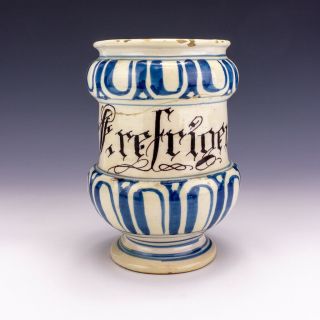 Antique 18th C Italian Majolica - Tin Glazed Drug Jar - But Lovely