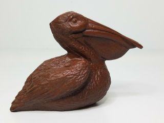 Vintage 1990 Red Mill Usa Carved Pelican Bird Figurine