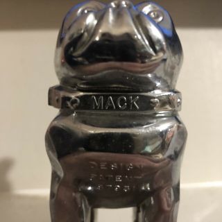 Vintage Mack Truck Chrome Bulldog Hood Ornament Design Patent 87931,  4 " Long