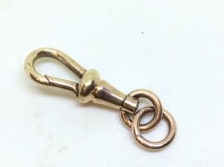 Antique Victorian 9ct Rolled Gold Dog Clip Clasp For Albert Muff Chains