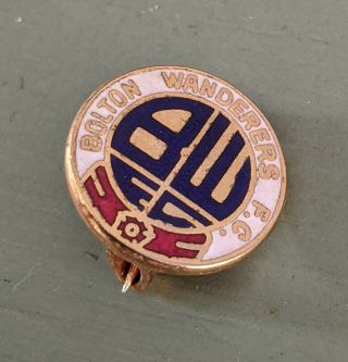 Vintage Bolton Wanderers Fc Football Enamel Pin Badge 1970s/1980s