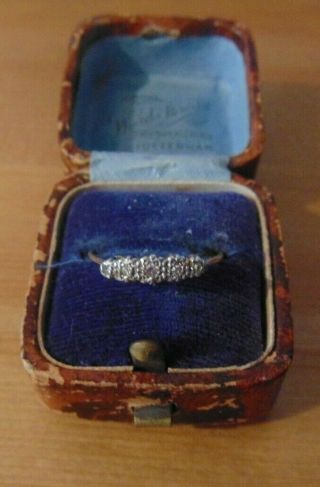 Antique 18ct Gold & Platinum Setting 5 Diamond Engagement Ring - 1.  6g