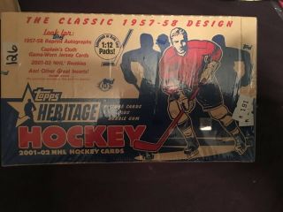 2001 02 Topps Heritage Hockey Hobby Box (2 Autograph Or Relic Card Per Box)