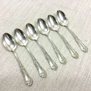 Antique French Teaspoons Silver Plate Spoons Set Of 6 Louis Xiv Boulenger Floral