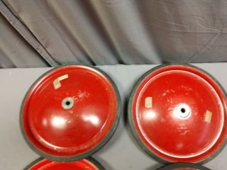 Set Of 4 Vintage Official Soap Box Derby Wheels Tires.  12” Red 2