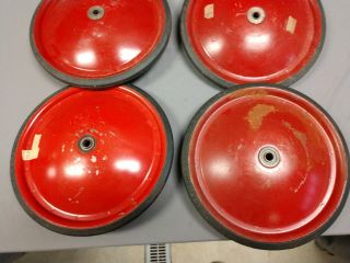 Set Of 4 Vintage Official Soap Box Derby Wheels Tires.  12” Red 3