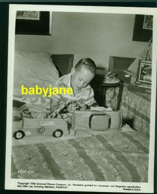 Tim Tovey Vintage 8x10 Photo 1956 Child Actor W/ Ideal Toy Fix It Tow It Truck