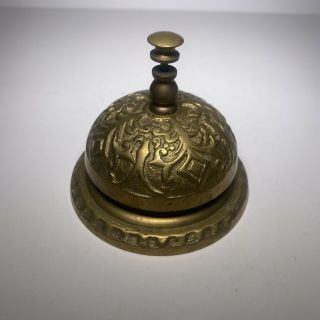 Vintage Brass Victorian Style Ornate Hotel Desk Bell Service Desk Bell