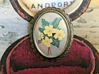 Vintage Jewellery Signed Tlm 1940’s Spring Primrose Flower Brooch Thomas L Mott