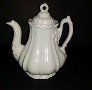 Vintage Red - Cliff Ironstone White Grape Leaf Coffee Teapot Tea Pot With Lid