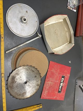 Vintage Amf Dewalt 7459 8” Radial Arm Saw Sanding Disc 5/8 Thread And More