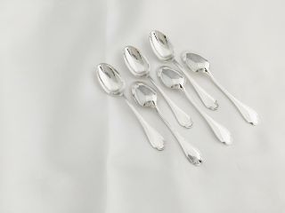 Christofle France Alfenide Pompadour 6 Silverplate Demitasse Spoons Perfect