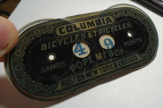 Antique Pope Mfg.  Co.  Columbia Bicycle Boston Paper Game Counter Tricycles