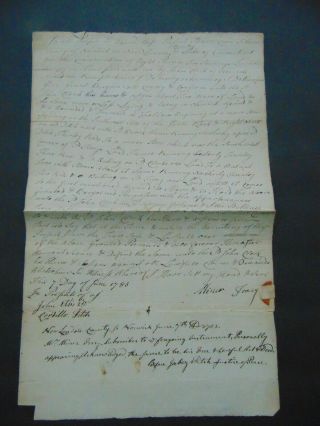 Antique Revolutionary War Era Manuscript Deed Signed By Benjamin Huntington