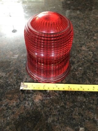 Vintage Kopp Red Glass Globe Ap3522 - 2 R Made In The Usa Railroad Aviation