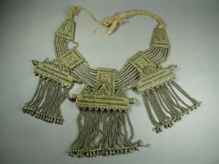 Antique Afghan/ North Indian Tribal Silver Metal Belt Or Large Necklace