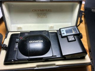 Olympus Xa Rangefinder Camera With Flash Vintage
