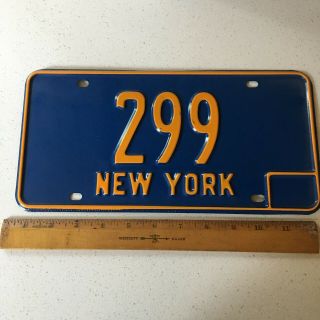 1966 66 - 1973 73 York Ny License Plate 299 Low Three Digit Nos Single