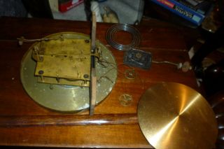 Antique Gustav Becker Twin Weight Vienna Movement Dial And Pendulum And Gong 2