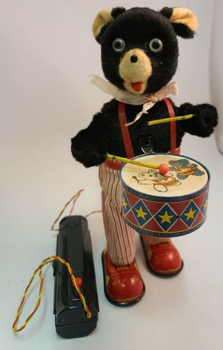 R/c Battery Operated Barney Bear The Drummer Boy Vintage Toy Cragstan